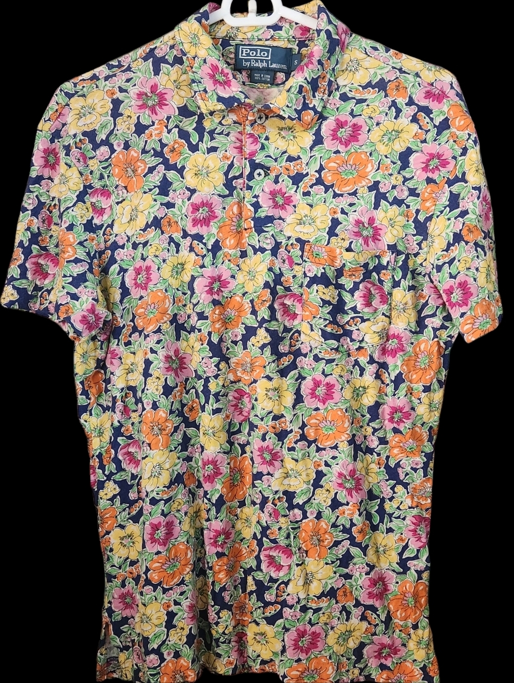 Polo by Ralph Lauren Navy Floral Short-Sleeve 2 Button-down Casual Shirt